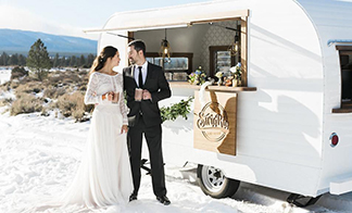 The mobile advertising trailers in  wedding