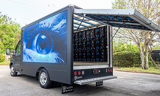 Mobile display truck with LED eyes