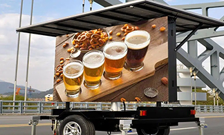 Truck mounted screen for outdoor events and promotion