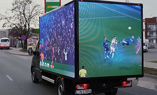 Mobile LED van cruising through your target areas