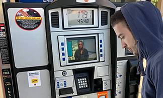 The successful application of truck mounted screen in promoting a gas station brand