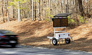 Trailer Mounted Screen for Emergency Broadcasting and Public Safety